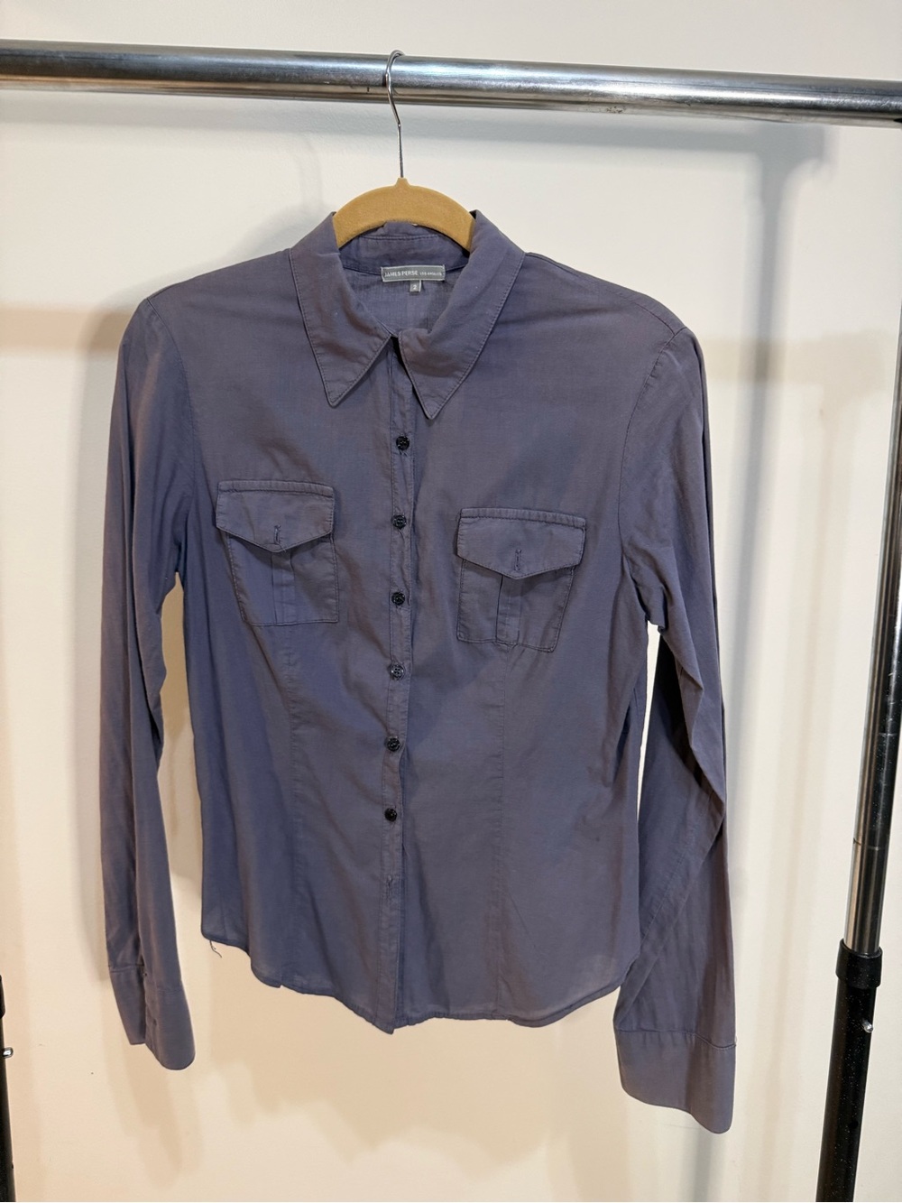 James Perse Slate Gray Button-Down Shirt